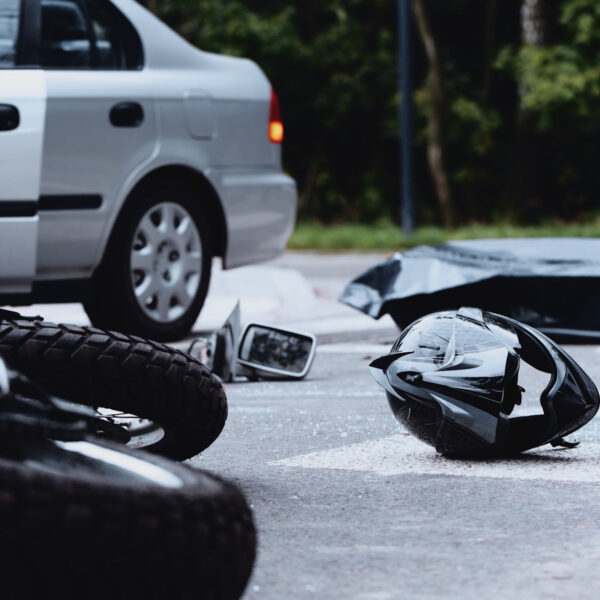 Image of a motorcycle wreck needing a Los Angeles Motorcycle Accident Lawyer